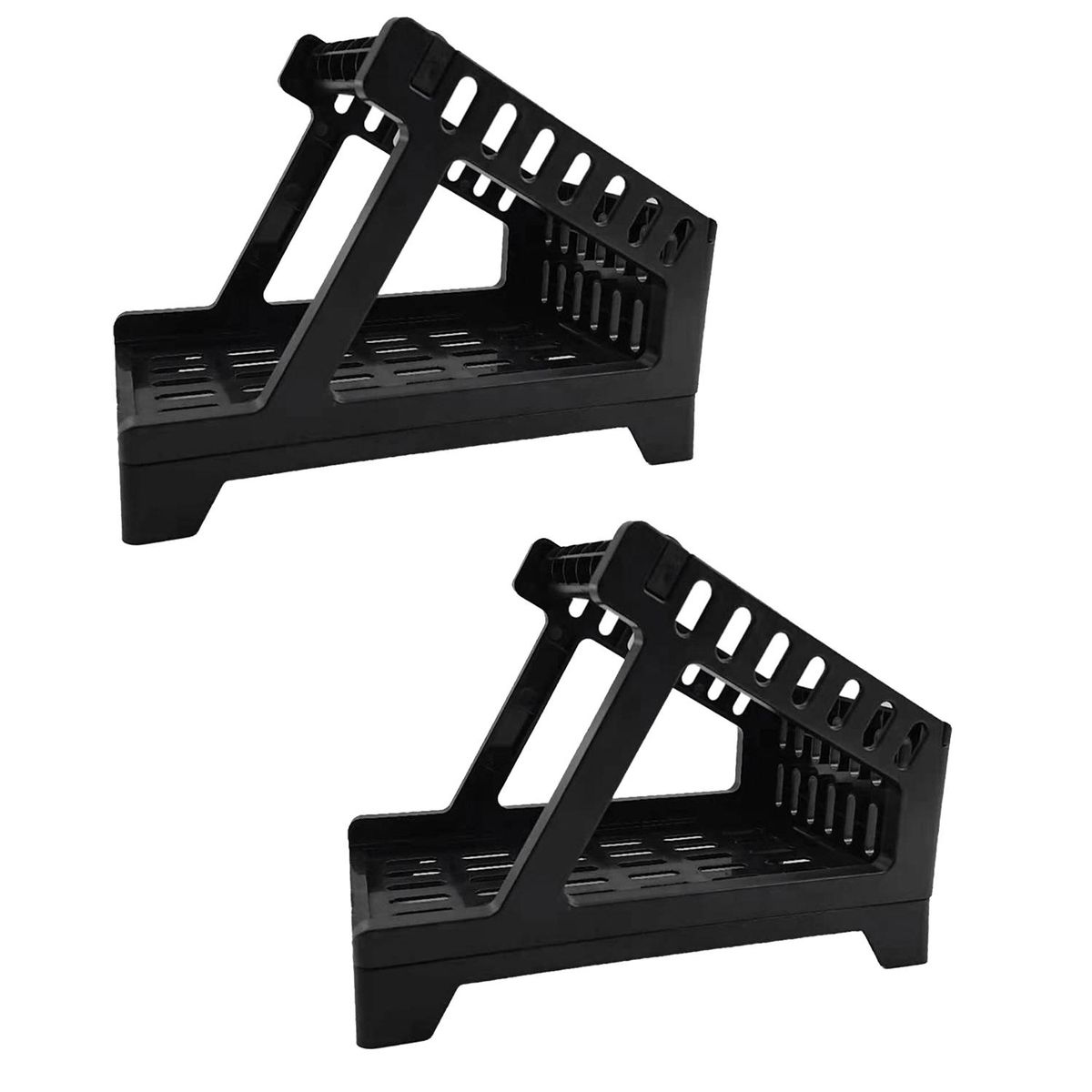 2PCS Universal Fanfold Stand Desktop Printer Thermal Label Holder Storage Accessories Office School-Black