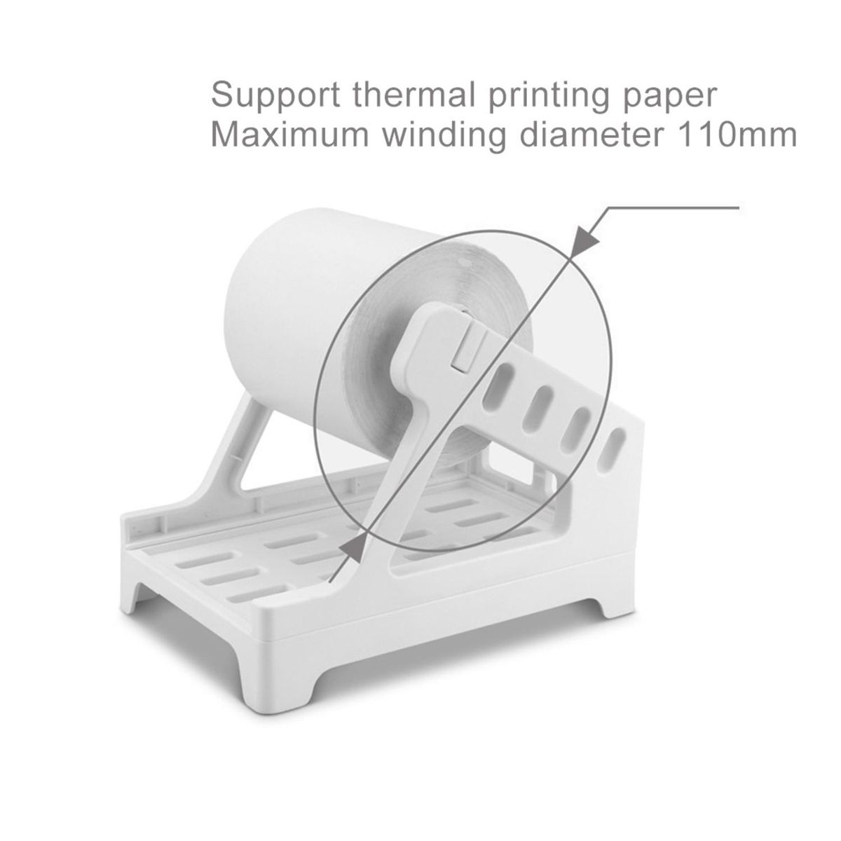 2PCS Universal Fanfold Stand Desktop Printer Thermal Label Holder Storage Accessories Office School-Black
