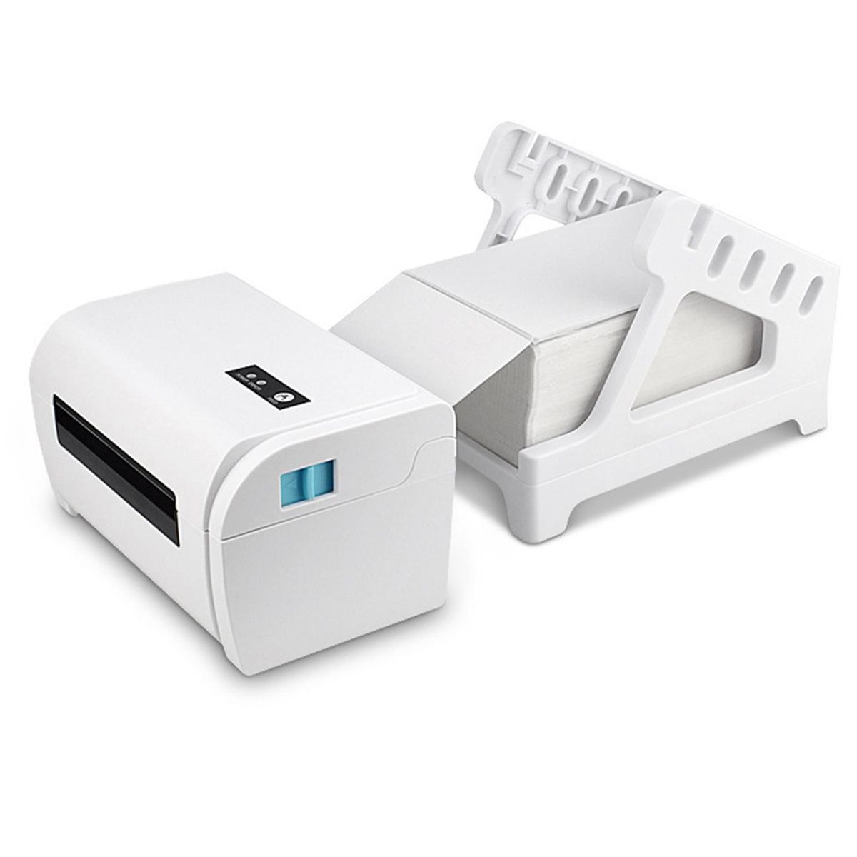 2PCS Universal Fanfold Stand Desktop Printer Thermal Label Holder Storage Accessories Office School-Black