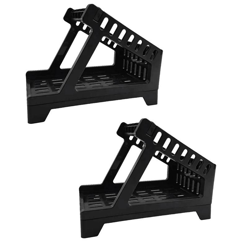 2PCS Universal Fanfold Stand Desktop Printer Thermal Label Holder Storage Accessories Office School-Black