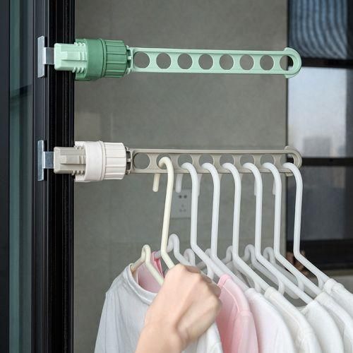 3Pcs Window Frame Clothes Hanging Rack Portable