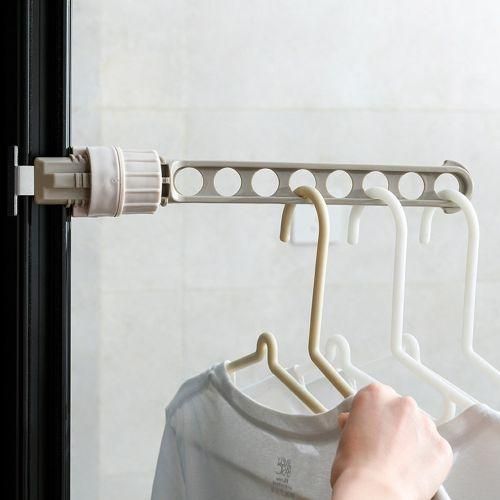 3Pcs Window Frame Clothes Hanging Rack Portable