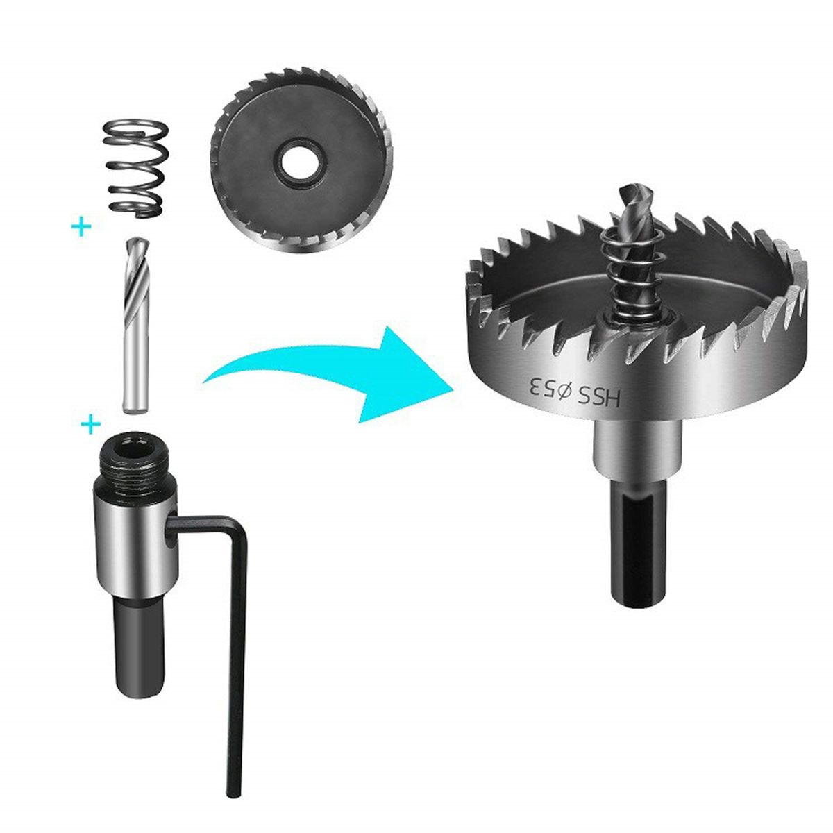 15pcs HSS Drill Bit Hole Saws Set Iron Sheet Hole Drilling