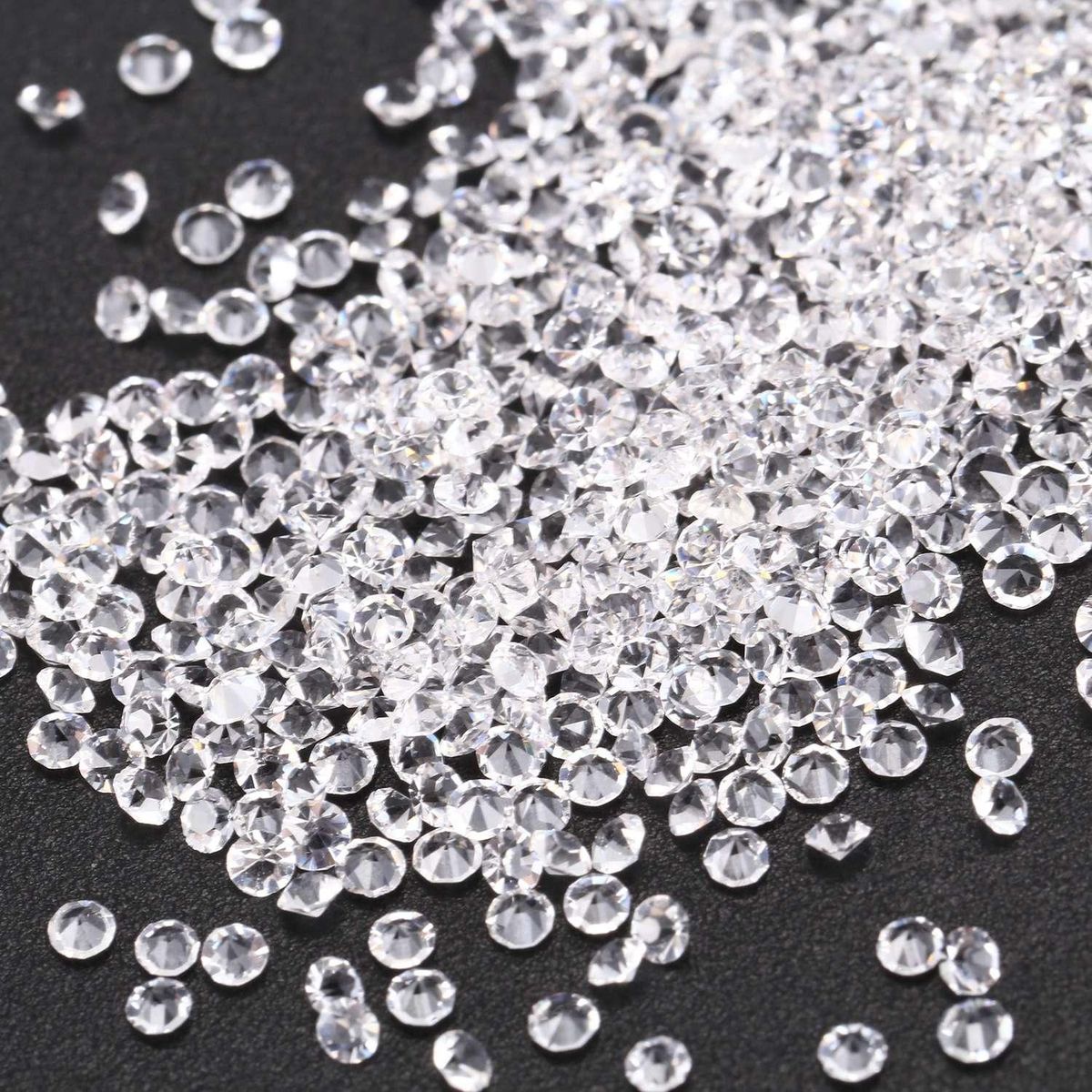 1440Pcs Micro Diamond DIY Nails Rhinestones Crystal Flat Back Non Hotfix Rhinestones Need Glue Nail Art Decoration Cosmetics, White