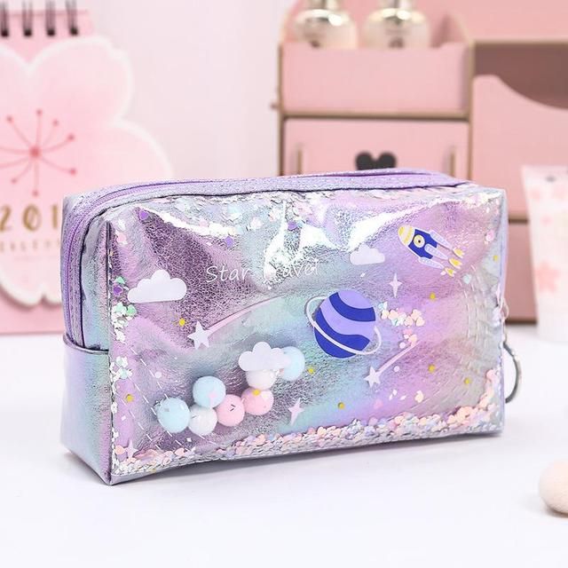 Star Pencil Case Glitter Large Capacity Pencilcase School