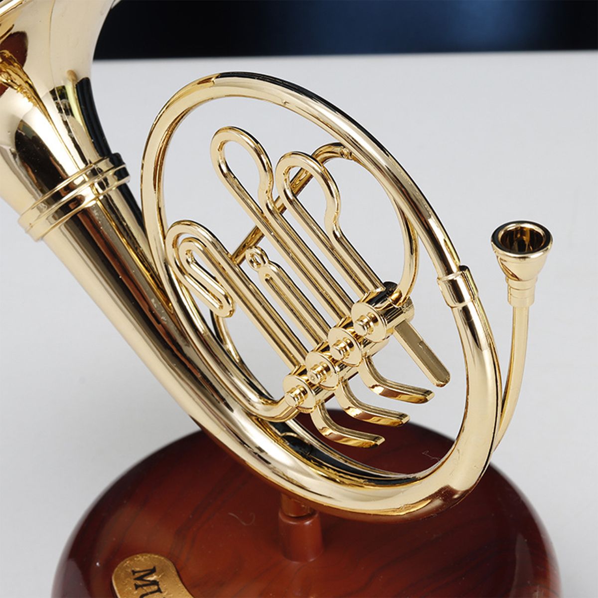 French Horn Music Box Classical Wind Up Musicbox Twirling