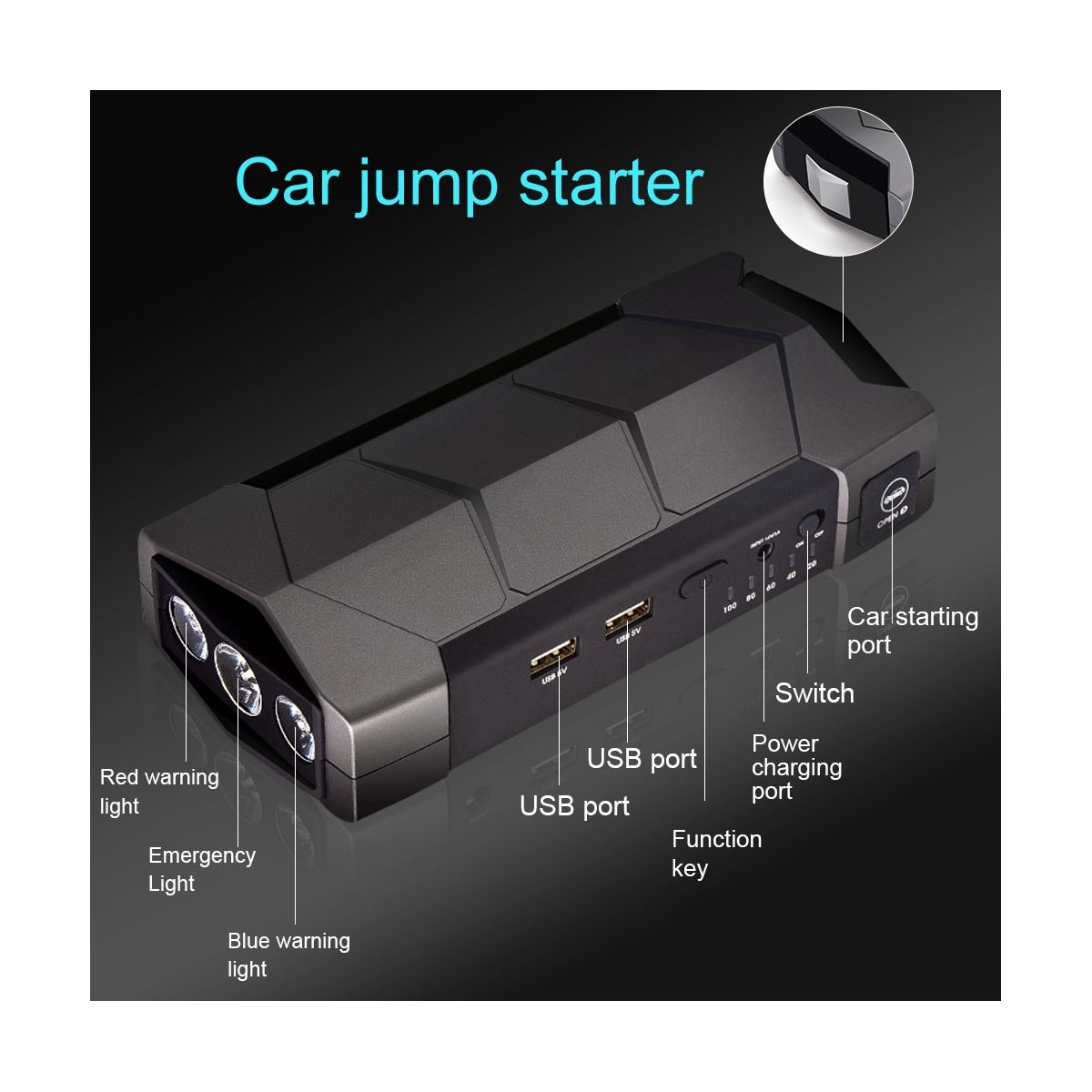 Car Jump Starter  12V 1500A Car Starting Device