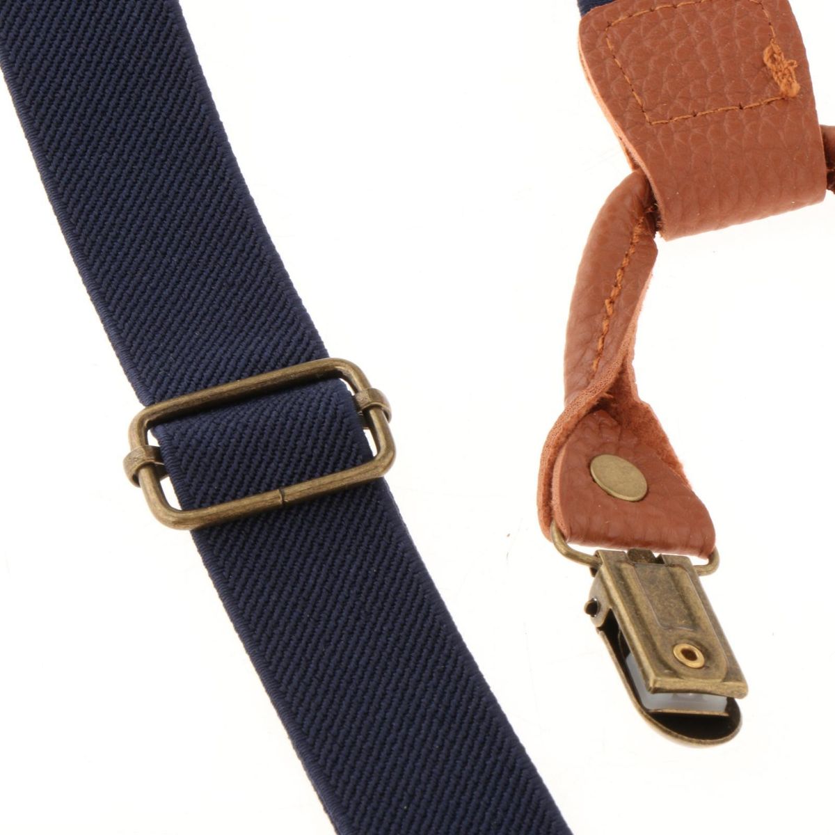 Kids Suspenders And Matching Bow Tie Set 4 Clips Pants Braces For Blue