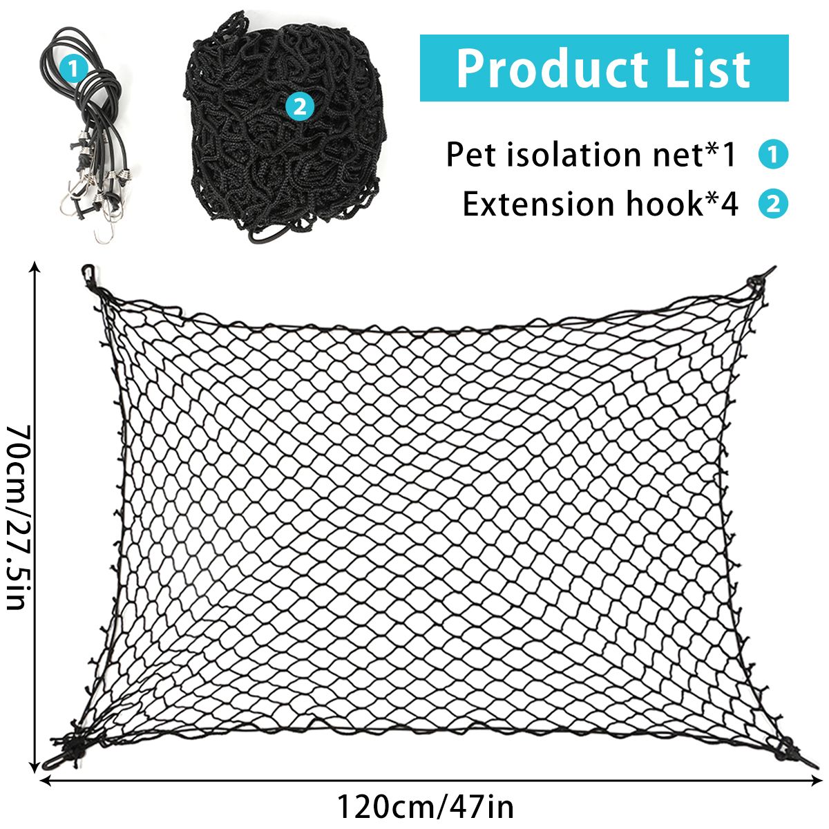 Elastic Car Pet Fence Car Dog Barrier Net Rear Seat Safety Car Protection Net Foldable Universal