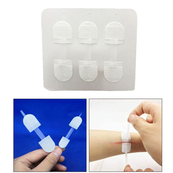 3x Emergency Kit Hemostatic Adhesive Zip Tie Zip Stitches Band