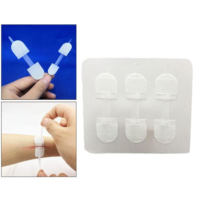 3x Emergency Kit Hemostatic Adhesive Zip Tie Zip Stitches Band