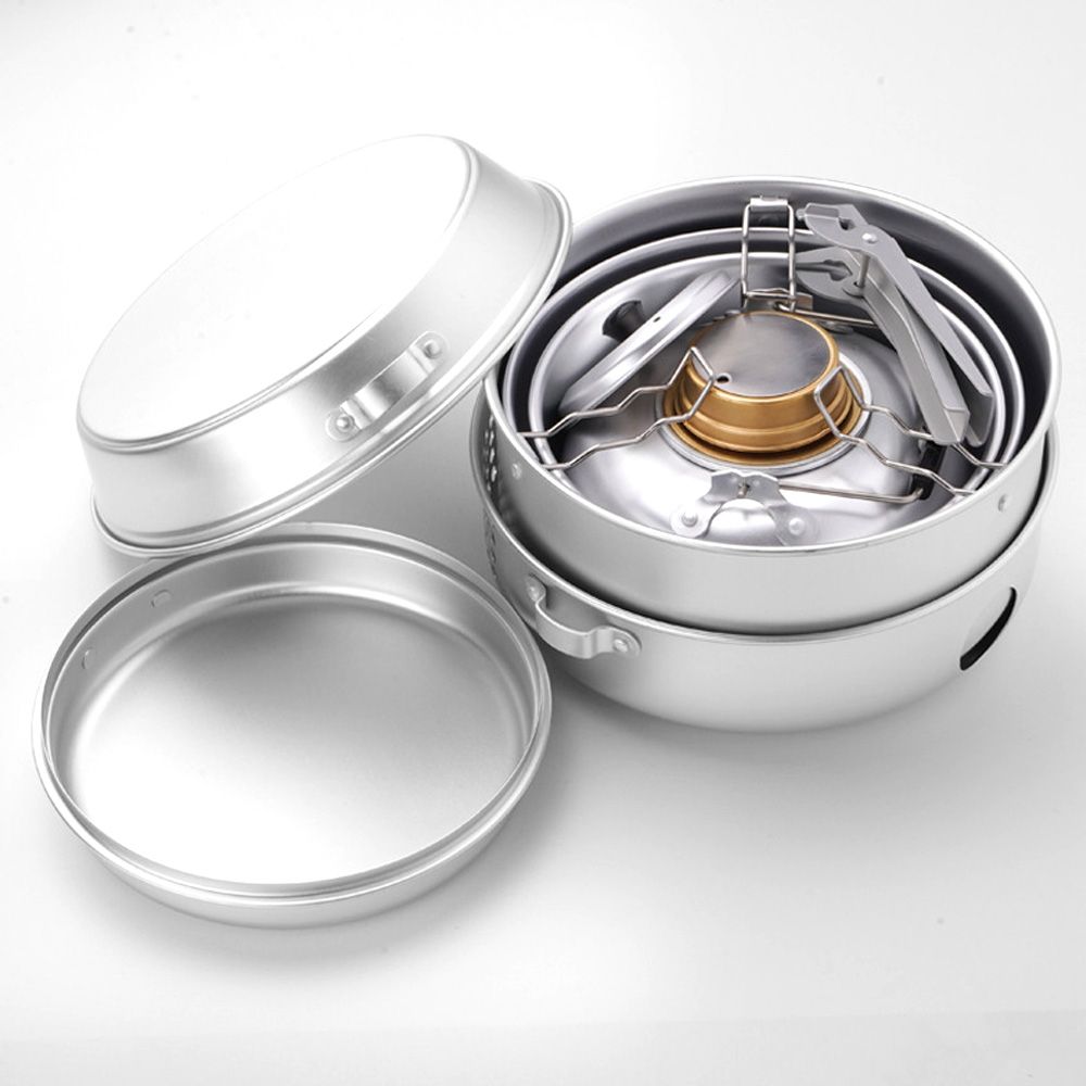 10pcs Camping Stove Kit Camping Pot Pan Stove Set For