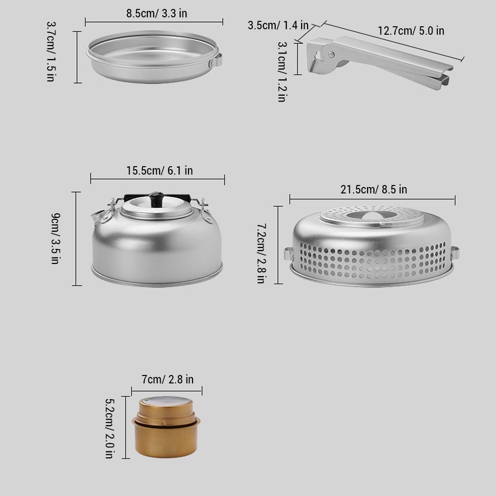 10pcs Camping Stove Kit Camping Pot Pan Stove Set For