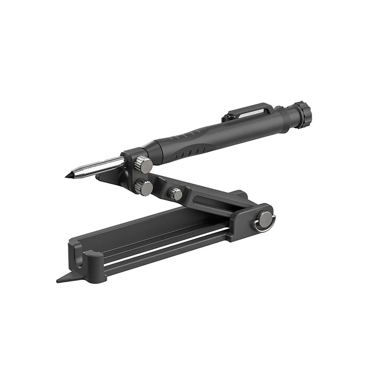 Aluminum Alloy Woodworking Measuring Tool Multifunctional Graffiti Tool Writing Tool Set with Deep-Hole Pencil