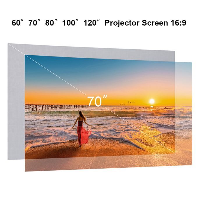 70-inch Portable Projector Screen HD 16:9 Frameless Video