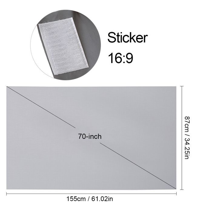 70-inch Portable Projector Screen HD 16:9 Frameless Video