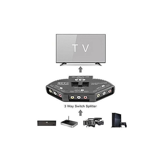 3-Way Switcher AV Selector For Dstv, PlayStation, DVD