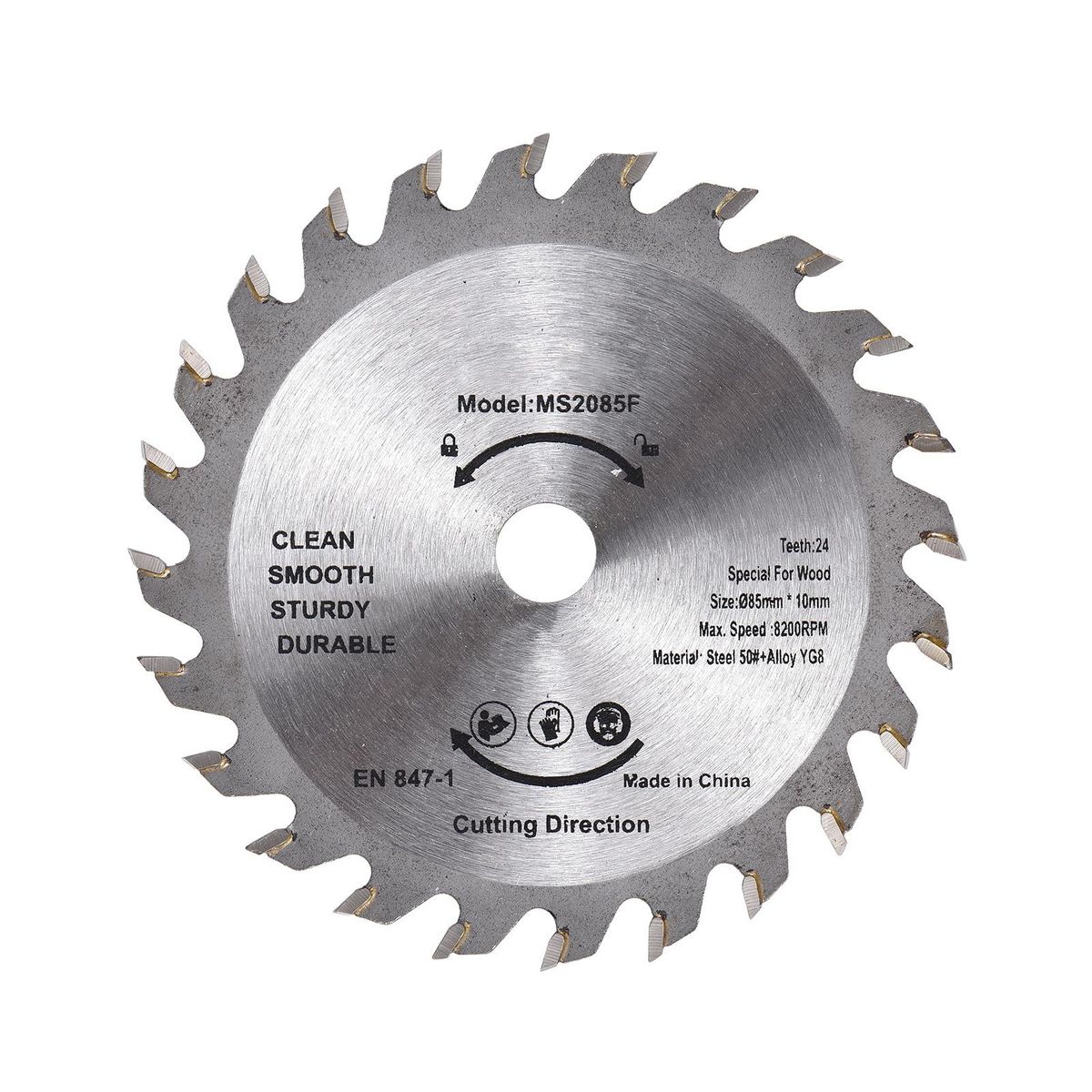 Wood Saw Blade TCT Wood Cutter 3-3/8inch (85mm) 24-Teeth Carbide Circular Saw Blade Alloy Steel for Woodworking Wood Cutting 1-1/16''(27mm) Arbor EU 10mm