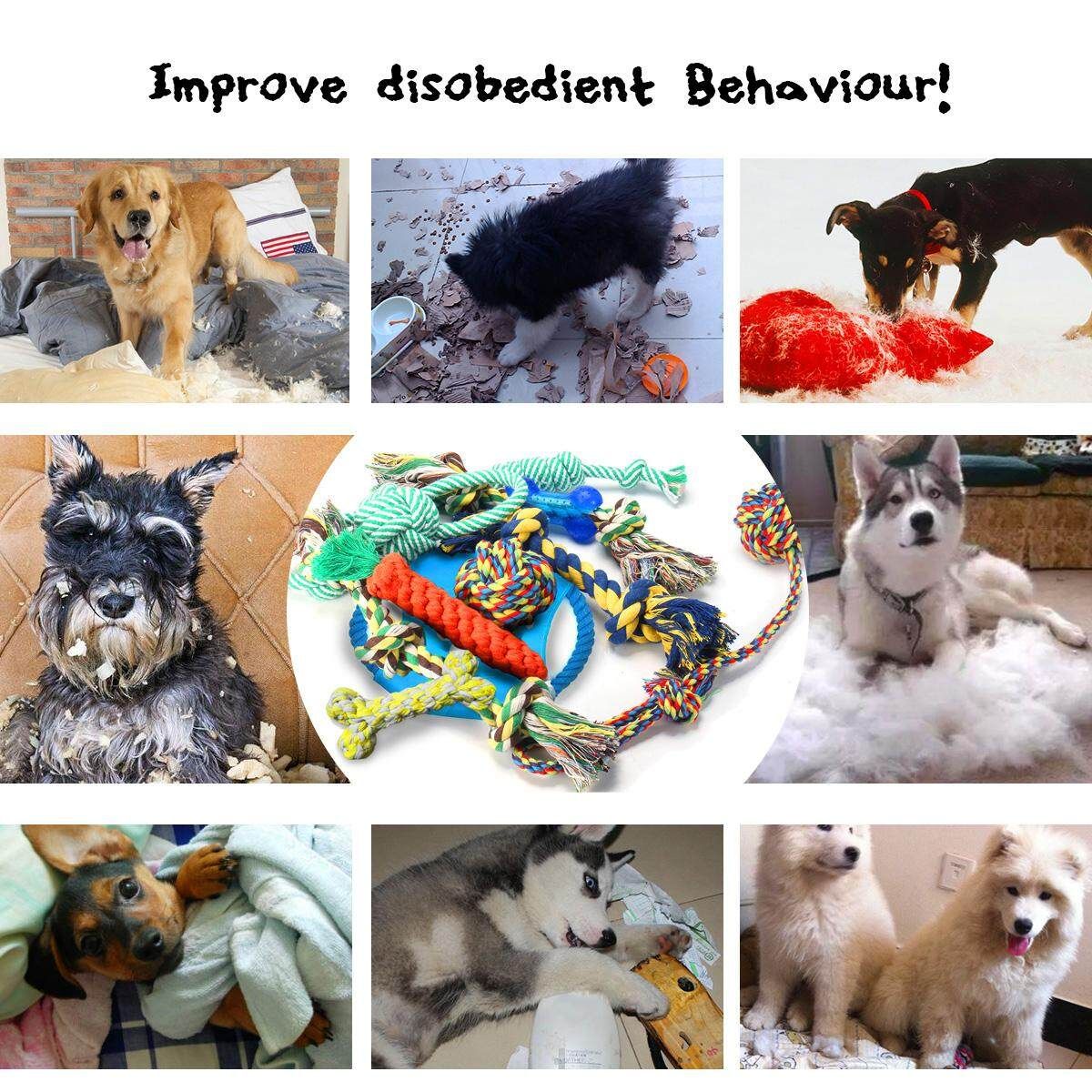 10x Lovely Puppy Dog Pet Chew Toy Cotton Braided Bone Rope Chew Knot