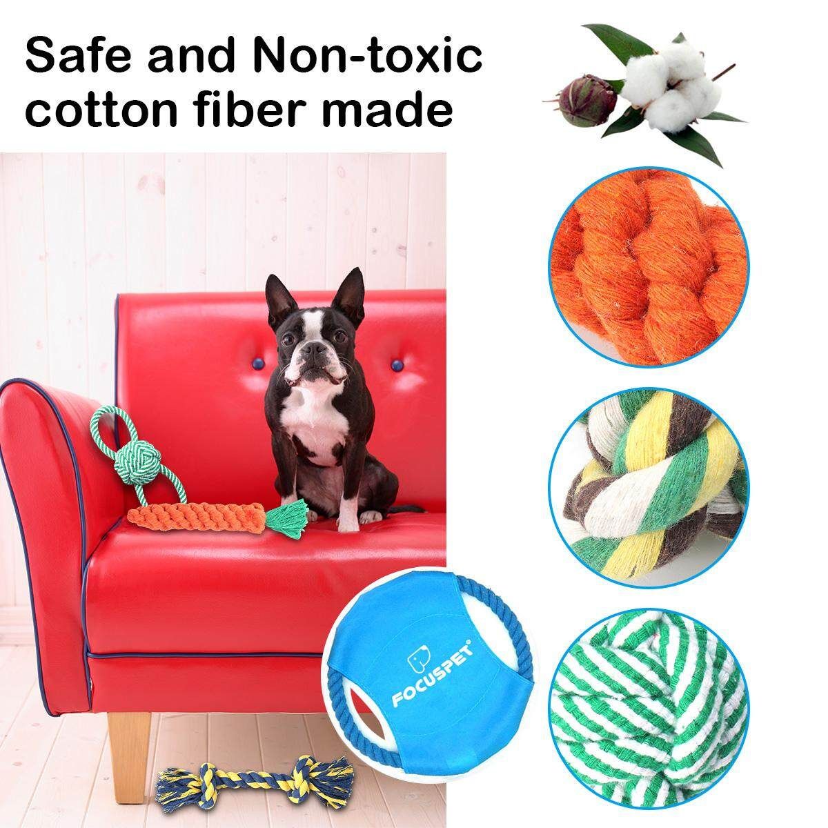 10x Lovely Puppy Dog Pet Chew Toy Cotton Braided Bone Rope Chew Knot