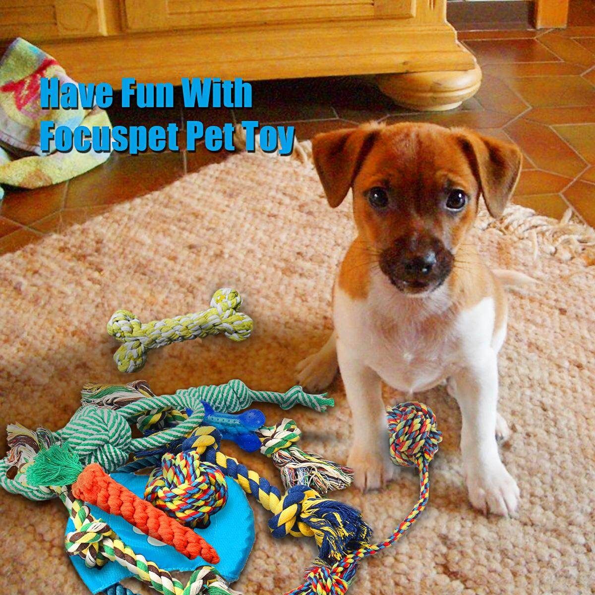10x Lovely Puppy Dog Pet Chew Toy Cotton Braided Bone Rope Chew Knot