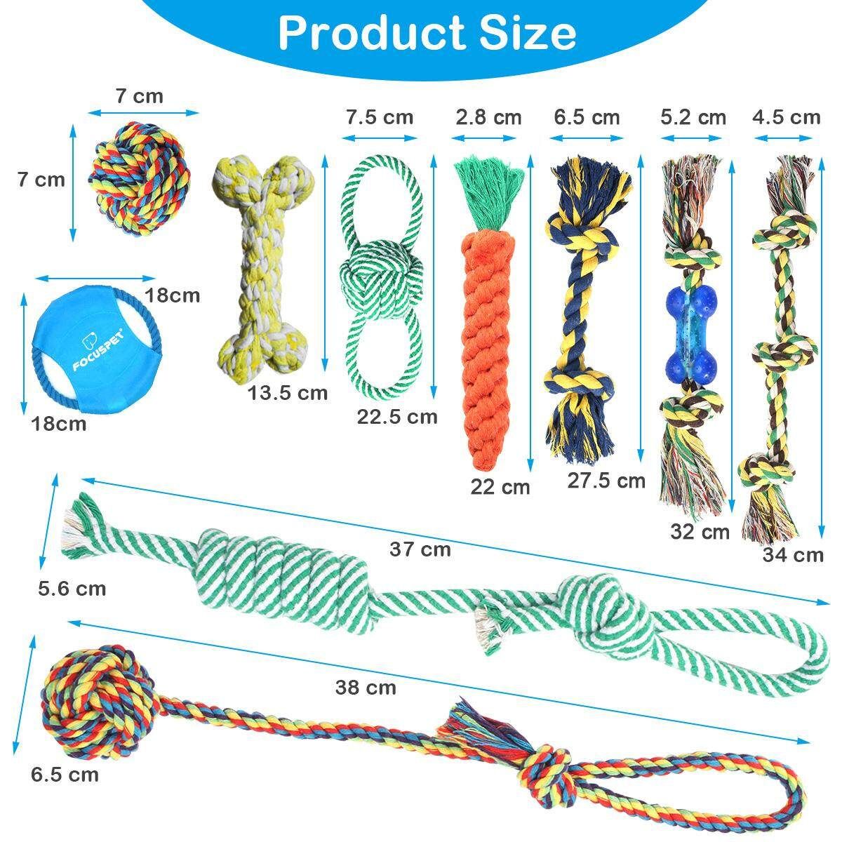 10x Lovely Puppy Dog Pet Chew Toy Cotton Braided Bone Rope Chew Knot