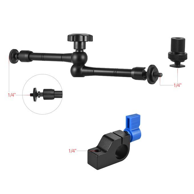 Adjustable Articulating Friction Arm With 15mm Rod Clamp