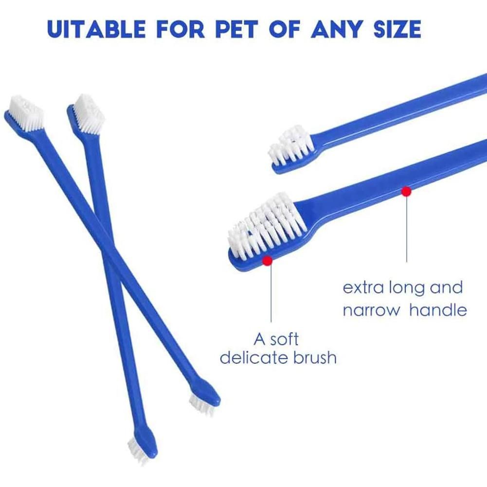 50 Piece Cat Dog Pet Toothbrush Set Double Headed Convenient Dental Finger Brushes for Safe Dog Cat Dental Care