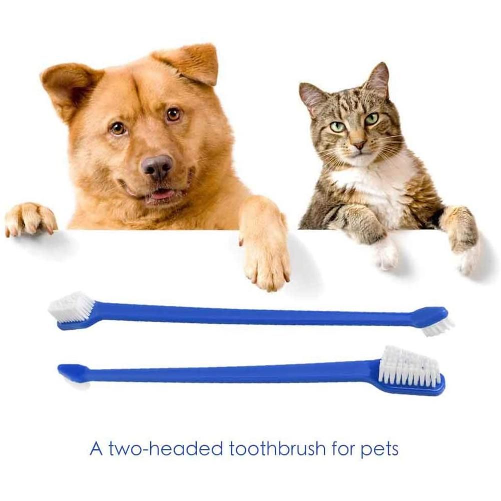 50 Piece Cat Dog Pet Toothbrush Set Double Headed Convenient Dental Finger Brushes for Safe Dog Cat Dental Care
