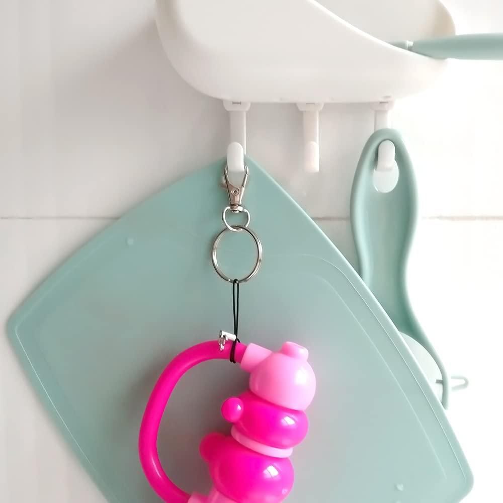 120 Rotating Snap Hooks with Key Ring, Metal Lobster Claw Clasp, Handmade Key Ring 1.45 Inch/37 mm