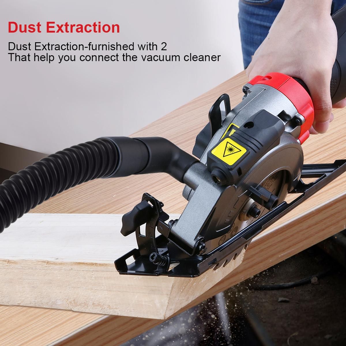 Mini Circular Saw,  750W  6.2A  3500RPM Compact Circular Saw with Laser Electric Saw with 3 Saw Blades Cutting Depth 90° (48mm), 45° (32mm) Ideal for Wood, PVC Pipe, Soft Metal, Tile, Plastic