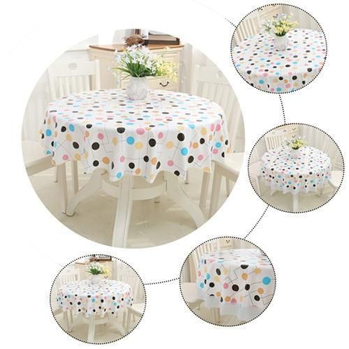 137cm Round Tablecloth PVC Waterproof Oil proof Table Cloth Round Table Cover Restaurant Banquet Table Cloth Wedding Party Tablecloth