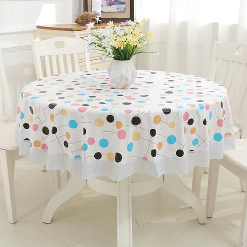 137cm Round Tablecloth PVC Waterproof Oil proof Table Cloth Round Table Cover Restaurant Banquet Table Cloth Wedding Party Tablecloth