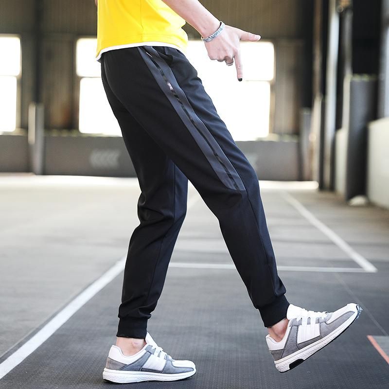 Breathable Sports Pants for Mens Black Pants Tube Pants Summer Running Clothing M-4XL Man