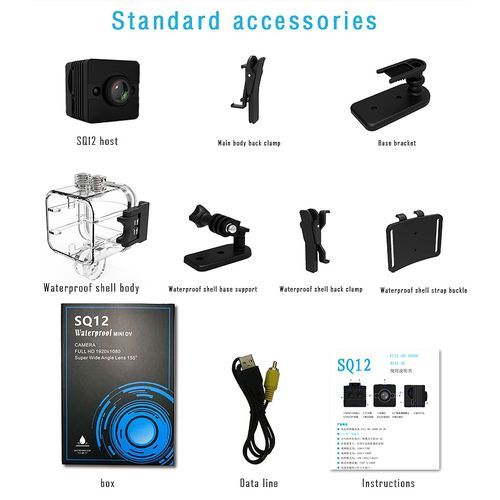 SQ12 Waterproof Mini Camera New Version SQ11 Full HD 1080P Mini DVR Night Vision Camcorder Motion Sensor TV Out Camera Espion ( SQ12 With 32GB Card)( )