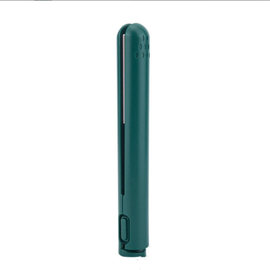 USB Cable Mini Portable Hair Straightener for Straight and Curling Dual-Use Curling Irons for Students Green