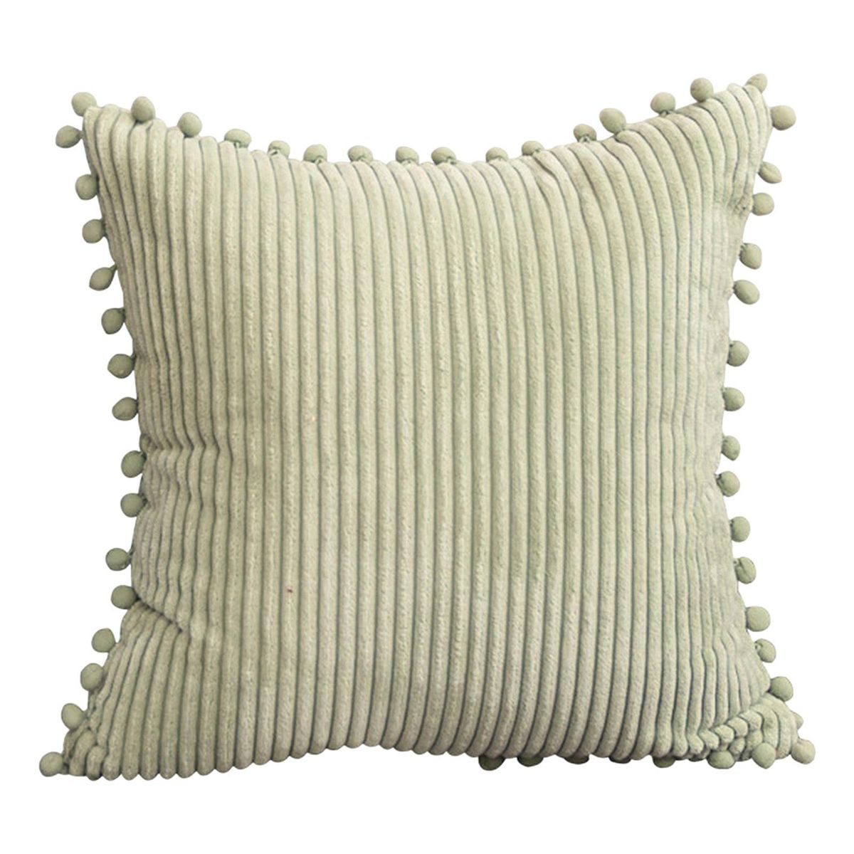 Throw Pillow Cover Nordic Style INS Striped Tassel Ball Sofa Cushion Cover Light Green