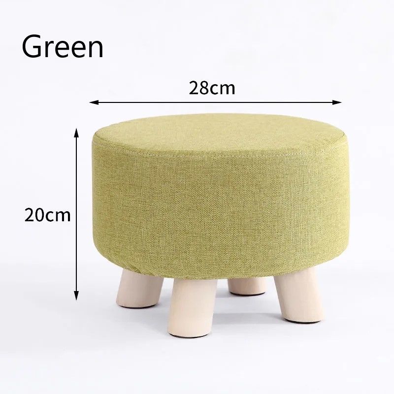 Easy Carry Farbric Wooden Stool-Green