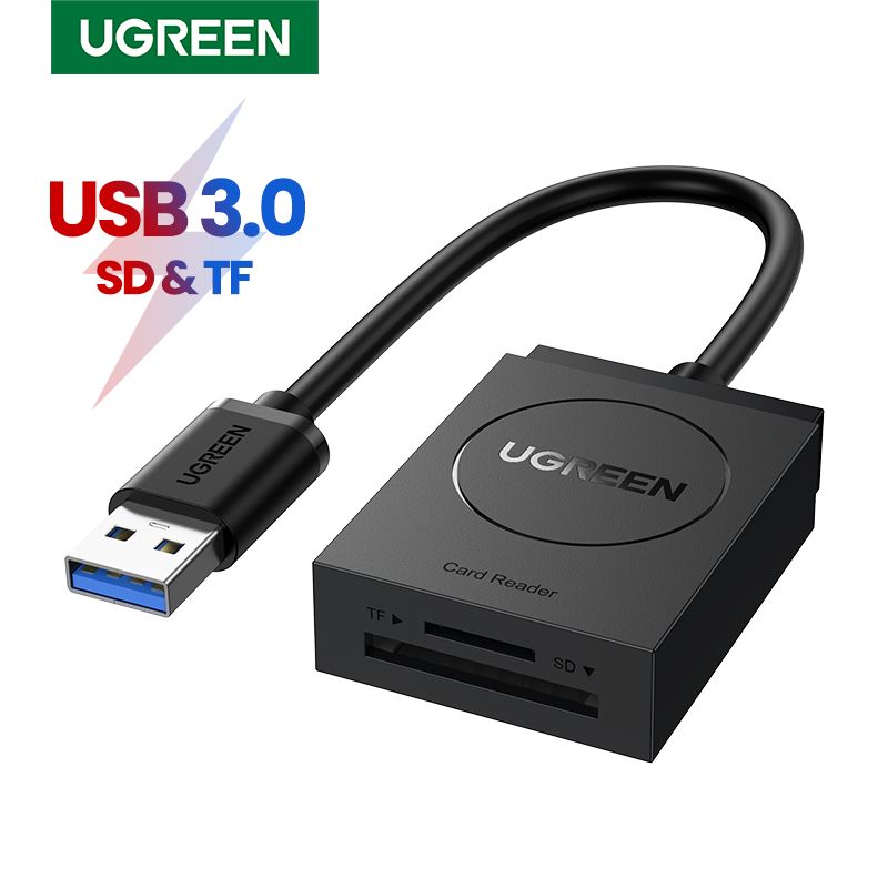 SD Card Reader USB 3.0 2 Slots Flash Memory TF SD Micro SDXC