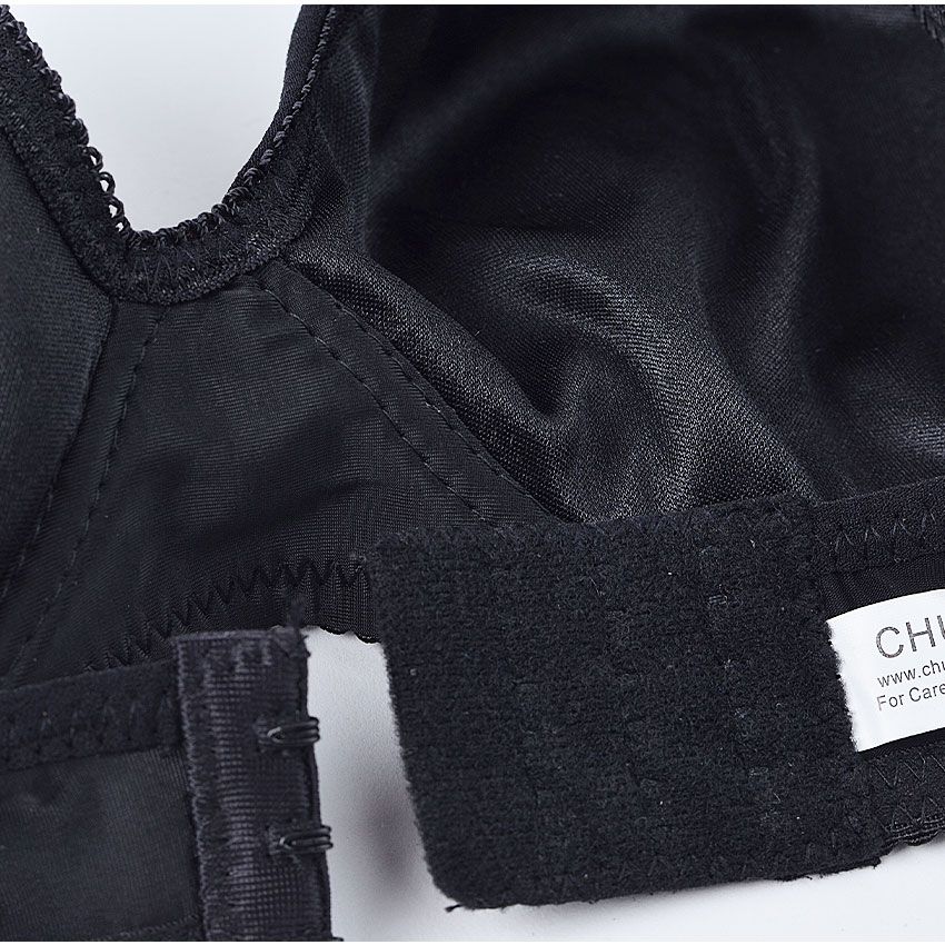 Chuns Women Black Lace Embroidered Sexy Brassiere