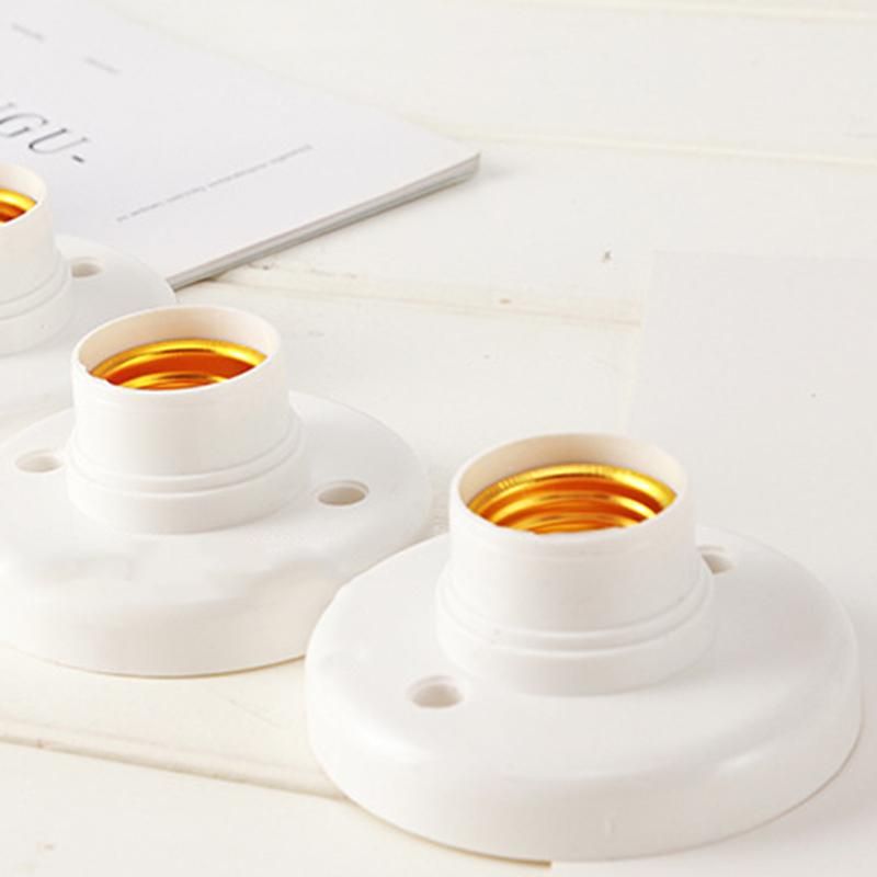 10Pcs E27 Plastic Screw Lamp Holder Round Lamp Holder  Socket Holder Adapter