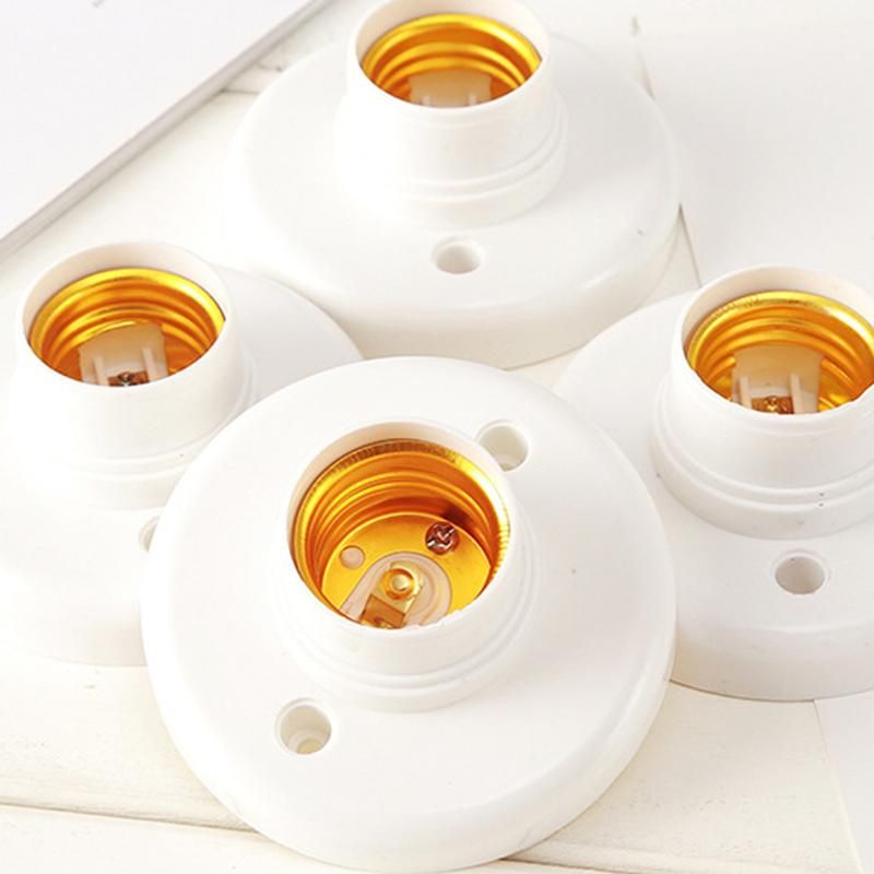 10Pcs E27 Plastic Screw Lamp Holder Round Lamp Holder  Socket Holder Adapter