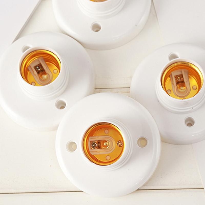 10Pcs E27 Plastic Screw Lamp Holder Round Lamp Holder  Socket Holder Adapter