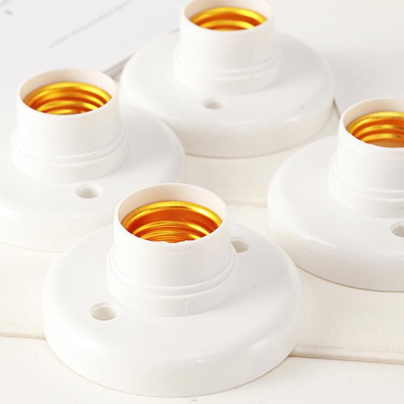 10Pcs E27 Plastic Screw Lamp Holder Round Lamp Holder  Socket Holder Adapter