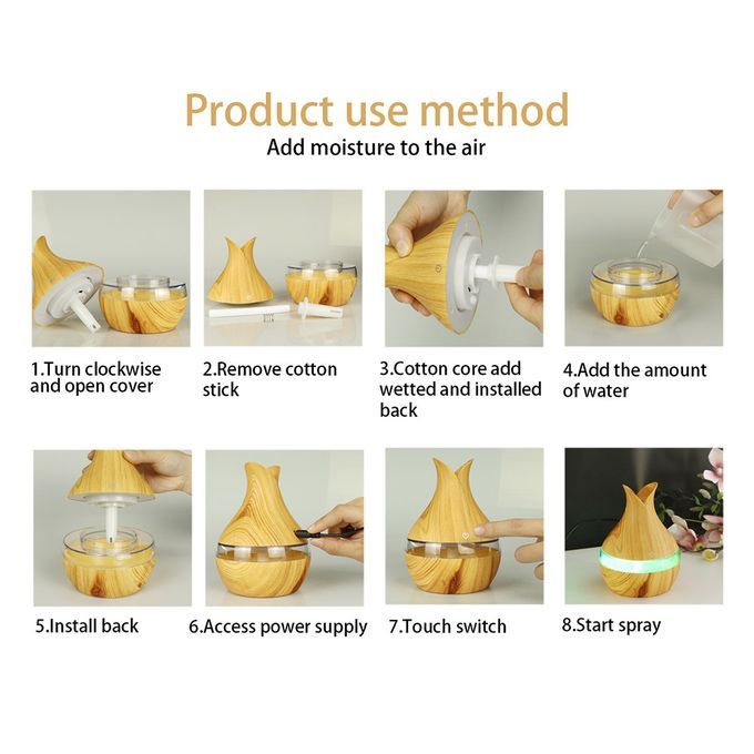 300ml Air Humidifier USB Air Diffuser Essential Oil