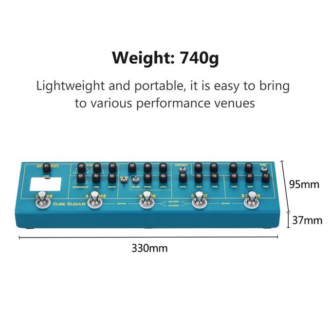 Ammoon CUBE SUGAR Combined Effects Pedal 5 Analog-US Plug