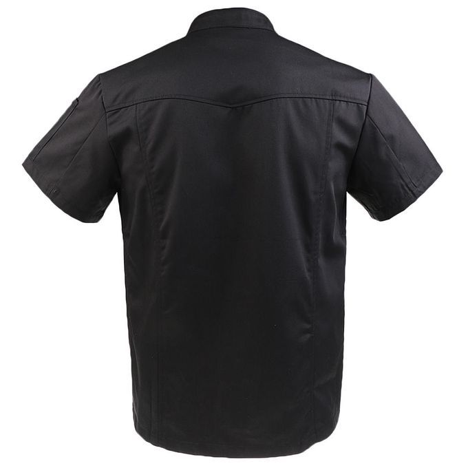 Unisex Men Women Long/Short Sleeve Traditional Chef Jacket 2XL Black