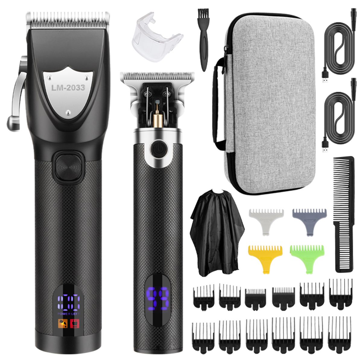 Men Hair Clippers Cordless Barber Hair Cutting Machine Kit
