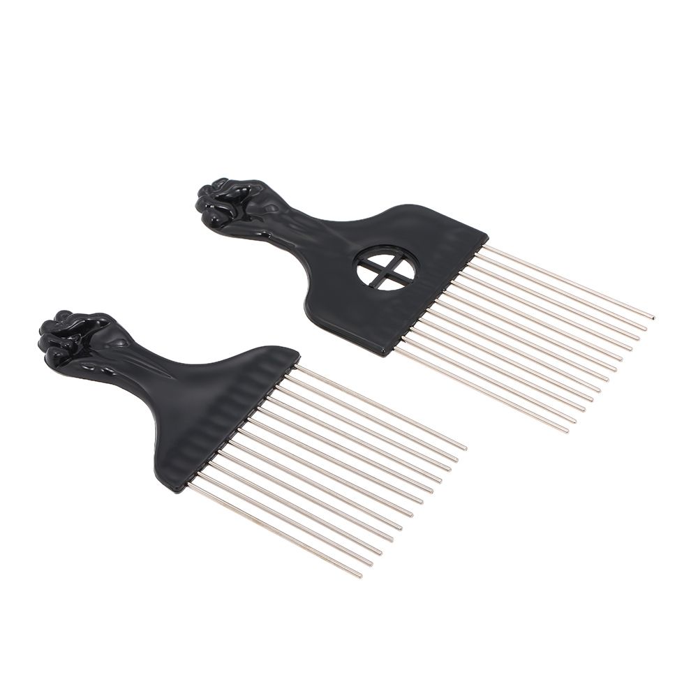 4PCS Black Comb Set Metal Afro Hair Style Comb Curly Hair