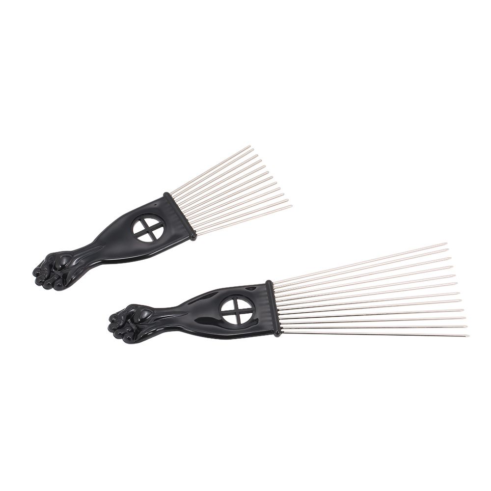 4PCS Black Comb Set Metal Afro Hair Style Comb Curly Hair
